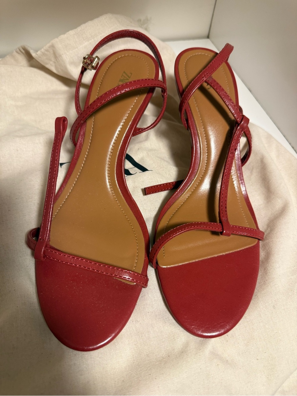 ZARA Shoes, Zara Red Strappy Women's Sandals - Picture 2 of 4